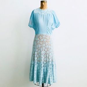 Vintage Pastel Blue 30’s Dress